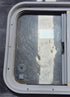 Used White Radius Opening Window : 23 1/2" W x 17 1/2" H x 1 7/8" D - Young Farts RV Parts