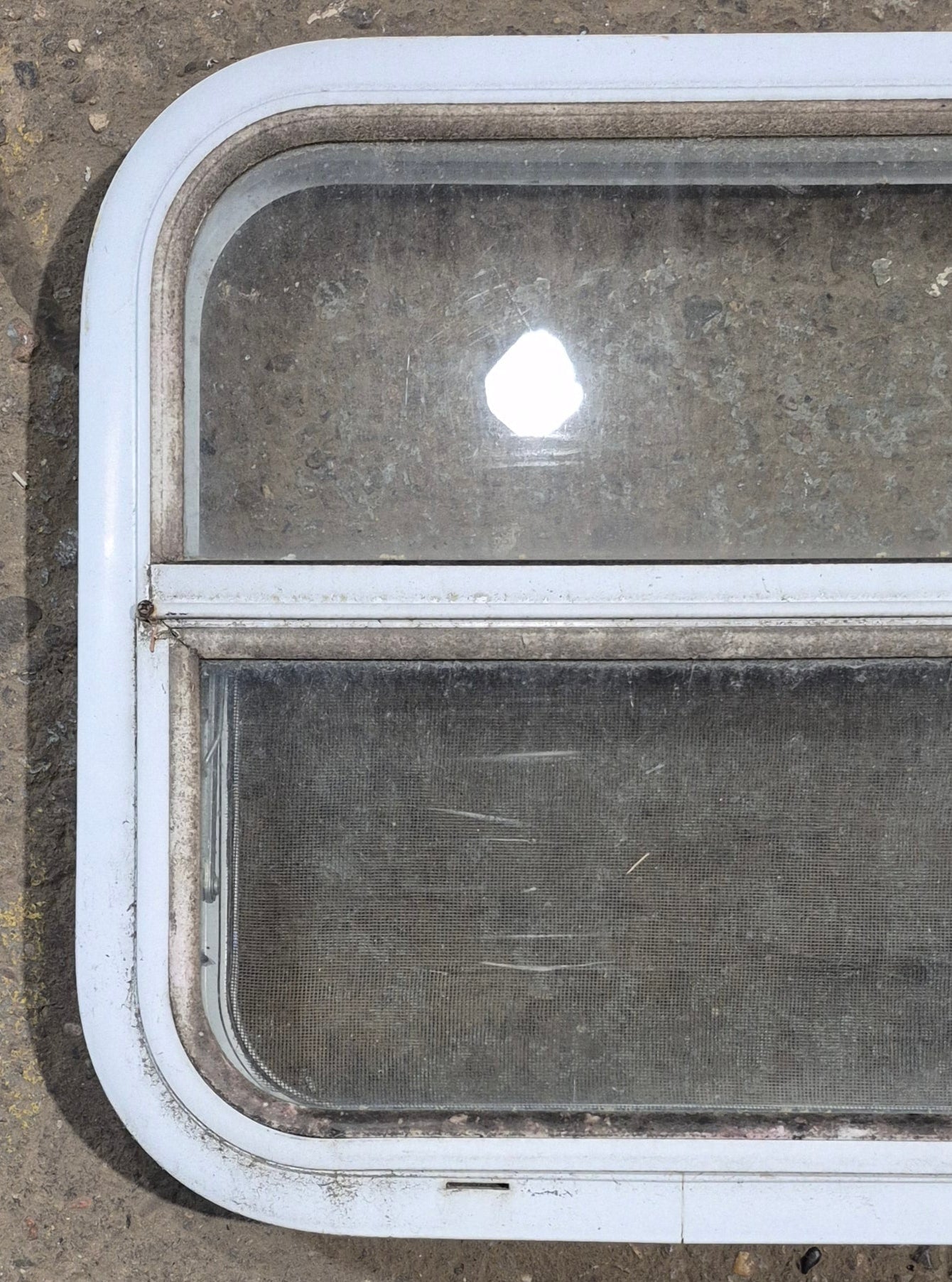 Used White Radius Opening Window : 23 1/2