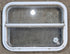 Used White Radius Opening Window : 23 1/2" W x 17 1/2" H x 1 7/8" D - Young Farts RV Parts