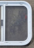 Used White Radius Opening Window : 23 1/2" W x 17 1/2" H x 1 7/8" D - Young Farts RV Parts
