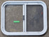 Used White Radius Opening Window : 23 1/2" W x 17 1/2" H x 1 7/8" D - Young Farts RV Parts