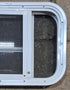 Used White Radius Opening Window : 23 1/4" W x 14 1/2" H x 1 7/8" D - Young Farts RV Parts