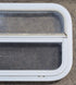 Used White Radius Opening Window : 23 1/4" W x 14 1/2" H x 1 7/8" D - Young Farts RV Parts