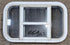Used White Radius Opening Window : 23 1/4" W x 14 1/4" H x 1 7/8" D - Young Farts RV Parts