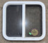 Used White Radius Opening Window : 23 1/4" W x 21 1/4" H x 1 3/4" D - Young Farts RV Parts
