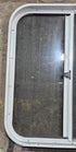 Used White Radius Opening Window : 23 1/4" W x 25 3/4" H x 1 7/8" D - Young Farts RV Parts
