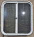 Used White Radius Opening Window : 23 1/4" W x 25 3/4" H x 1 7/8" D - Young Farts RV Parts