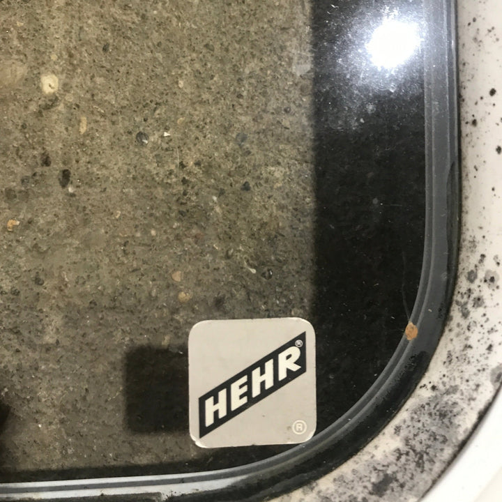 Used White Radius Opening Window : 24 1/4" W x 17 3/4" H x 1 7/8" D - Young Farts RV Parts