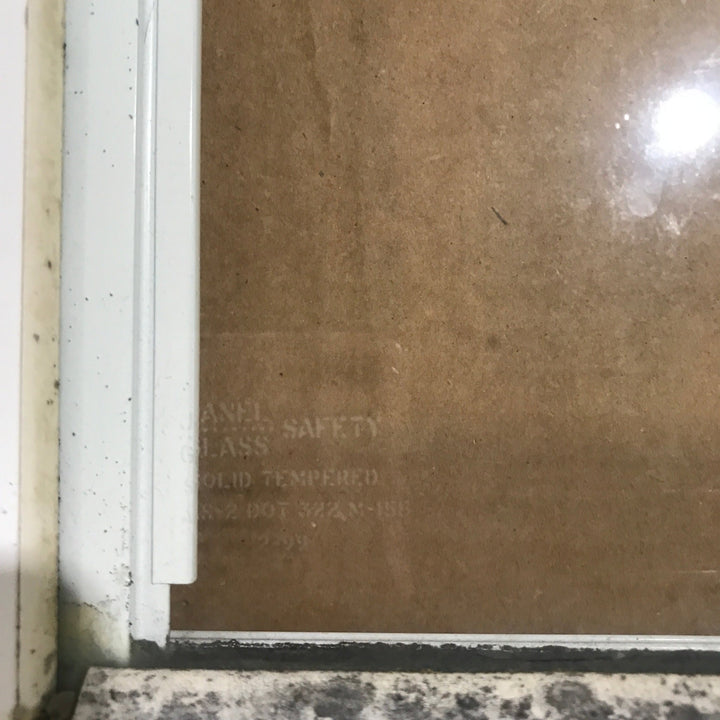 Used White Radius Opening Window : 24 1/4" W x 17 3/4" H x 1 7/8" D - Young Farts RV Parts