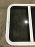 Used White Radius Opening Window : 24 1/4" W x 21 1/2" H x 2" D - Young Farts RV Parts