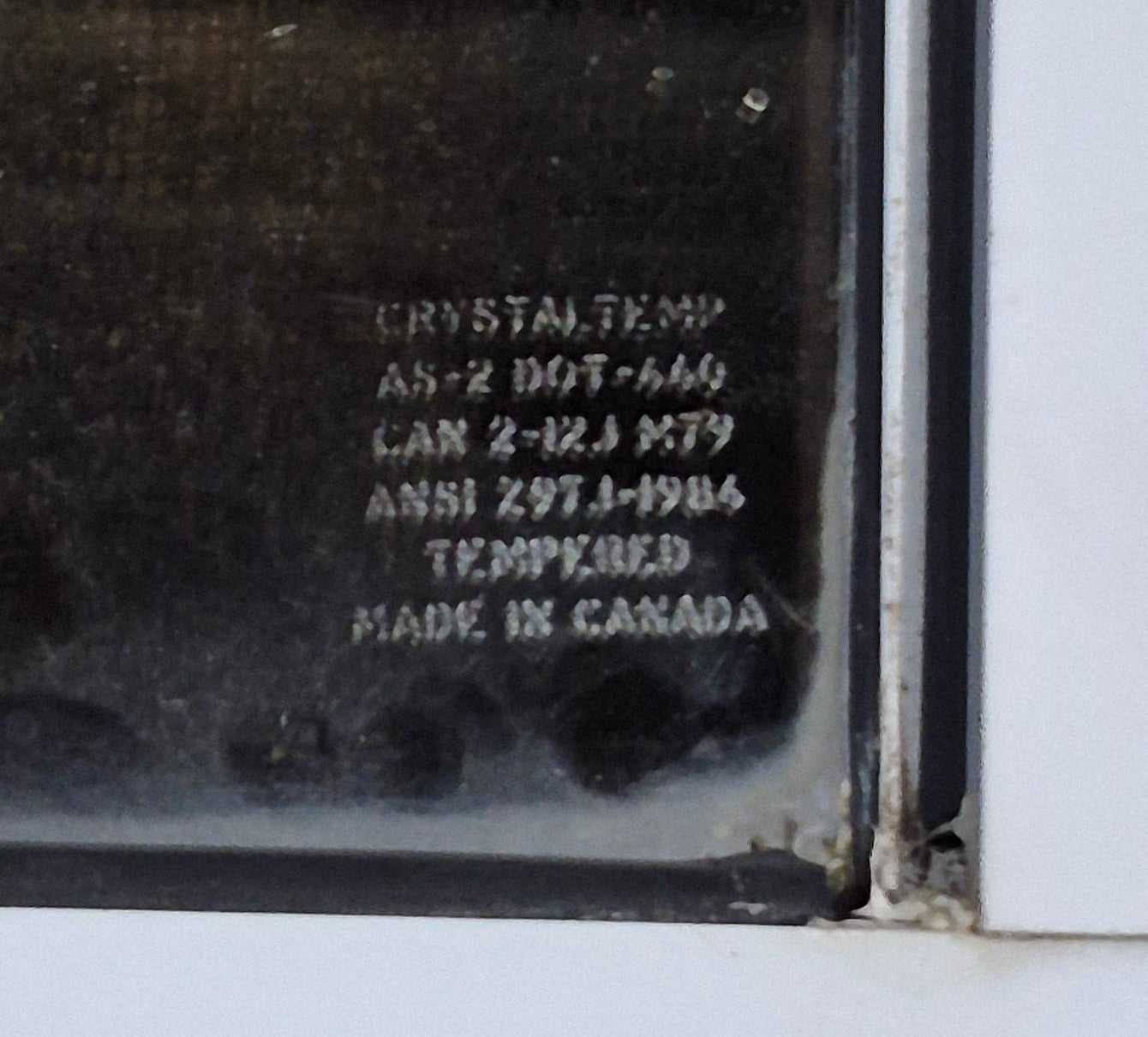 Used White Radius Opening Window : 24 1/4" W x 21 3/4" H x 1 7/8" D - Young Farts RV Parts