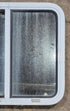 Used White Radius Opening Window : 24" W x 21 1/2" H x 1 7/8" D - Young Farts RV Parts