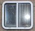 Used White Radius Opening Window : 24" W x 21 1/2" H x 1 7/8" D - Young Farts RV Parts