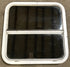 Used White Radius Opening Window : 25 1/2" W x 25 1/2" H x 1 7/8" D - Young Farts RV Parts