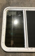 Used White Radius Opening Window : 26 1/2" W x 26 1/2" H x 2" D - Young Farts RV Parts