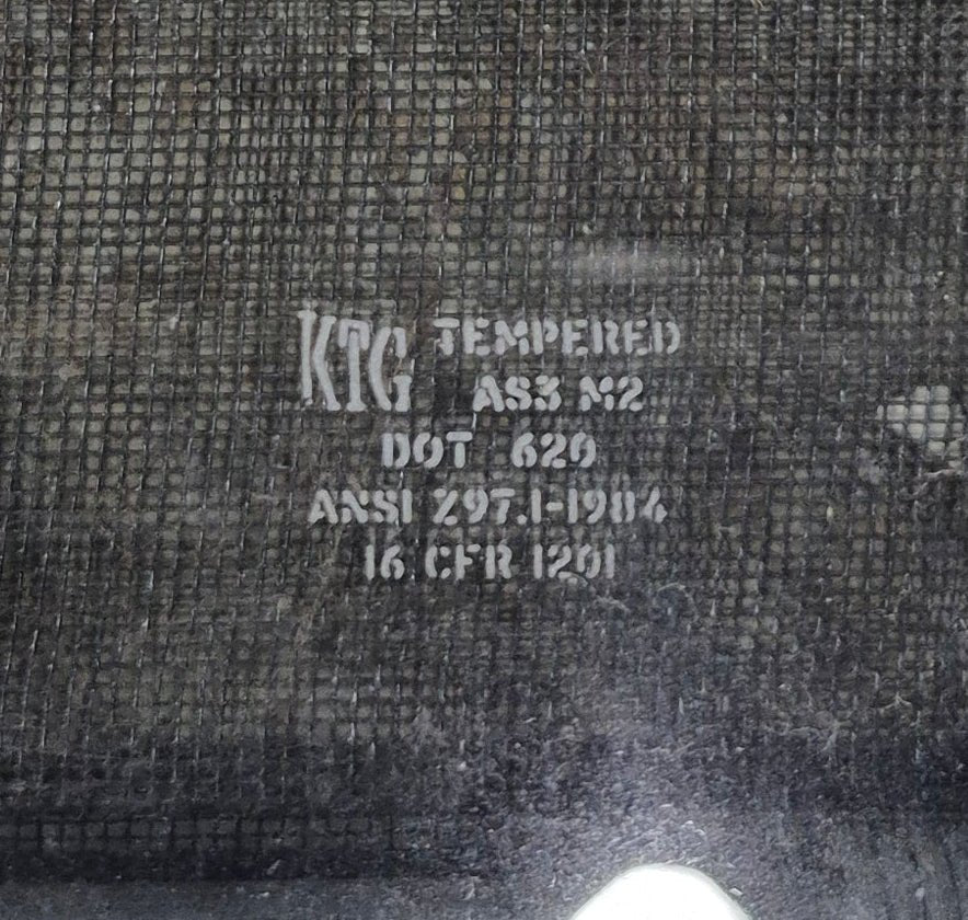 Used White Radius Opening Window : 29 1/2" W x 19 1/4" H x 1 7/8" D - Young Farts RV Parts