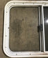 Used White Radius Opening Window : 29 1/2" W x 21 1/2" H x 1 7/8" D - Young Farts RV Parts