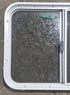 Used White Radius Opening Window : 29 1/2" W x 21 1/4" H x 1 7/8" D - Young Farts RV Parts
