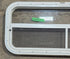 Used White Radius Opening Window : 35 1/2" W x 14 1/2" H x 1 1/2" D - Young Farts RV Parts