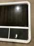 Used White Radius Opening Window : 35 1/2" W x 35 1/2" H x 1 7/8" D - Young Farts RV Parts