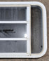Used White Radius Opening Window : 35 1/4" W x 21 1/4" H x 1 7/8" D - Young Farts RV Parts