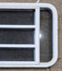 Used White Radius Opening Window : 35 1/4" W x 21 1/4" H x 1 7/8" D - Young Farts RV Parts