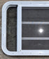 Used White Radius Opening Window : 35 1/4" W x 21 1/4" H x 1 7/8" D - Young Farts RV Parts