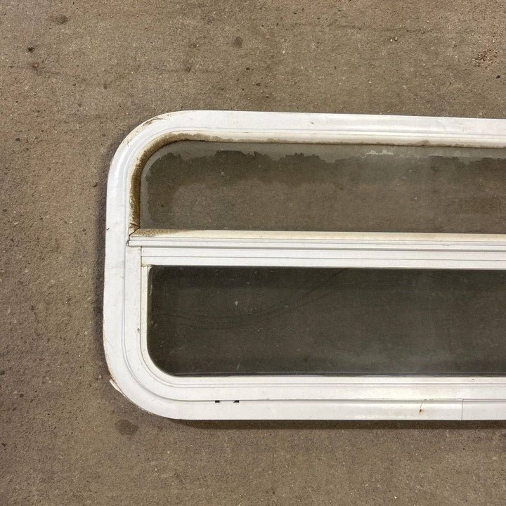 Used White Radius Opening Window - 35.5 X 14.5 X 2.0 - Young Farts RV Parts