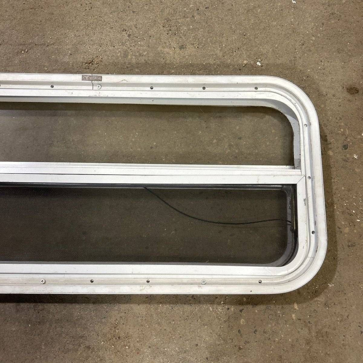 Used White Radius Opening Window - 35.5 X 14.5 X 2.0 - Young Farts RV Parts