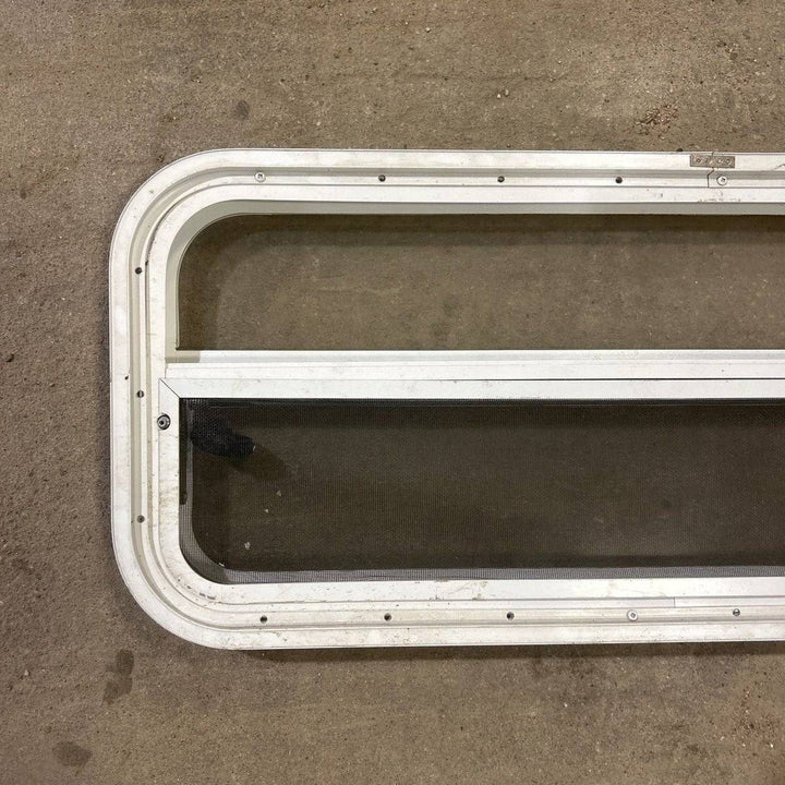 Used White Radius Opening Window - 35.5 X 14.5 X 2.0 - Young Farts RV Parts