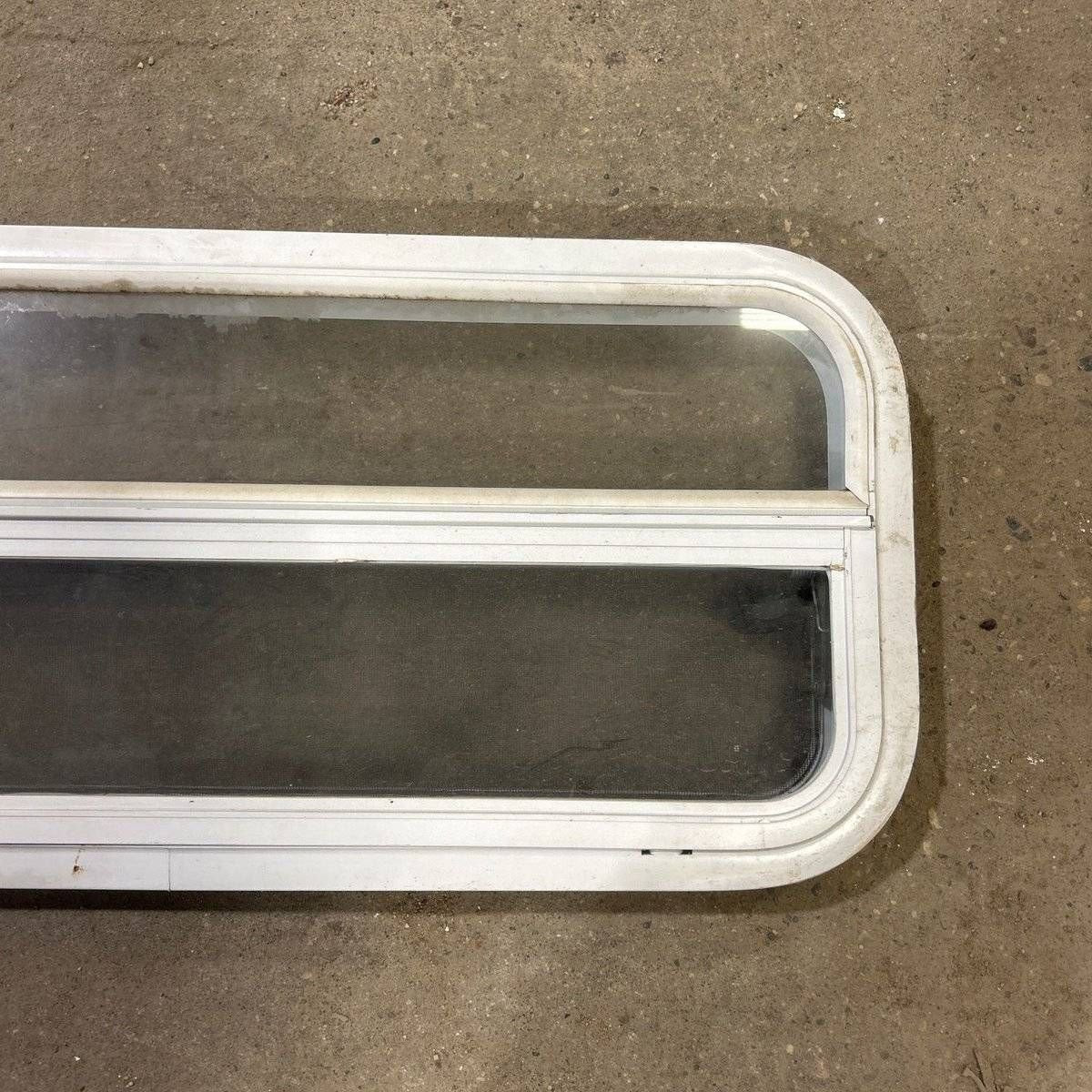 Used White Radius Opening Window - 35.5 X 14.5 X 2.0 - Young Farts RV Parts