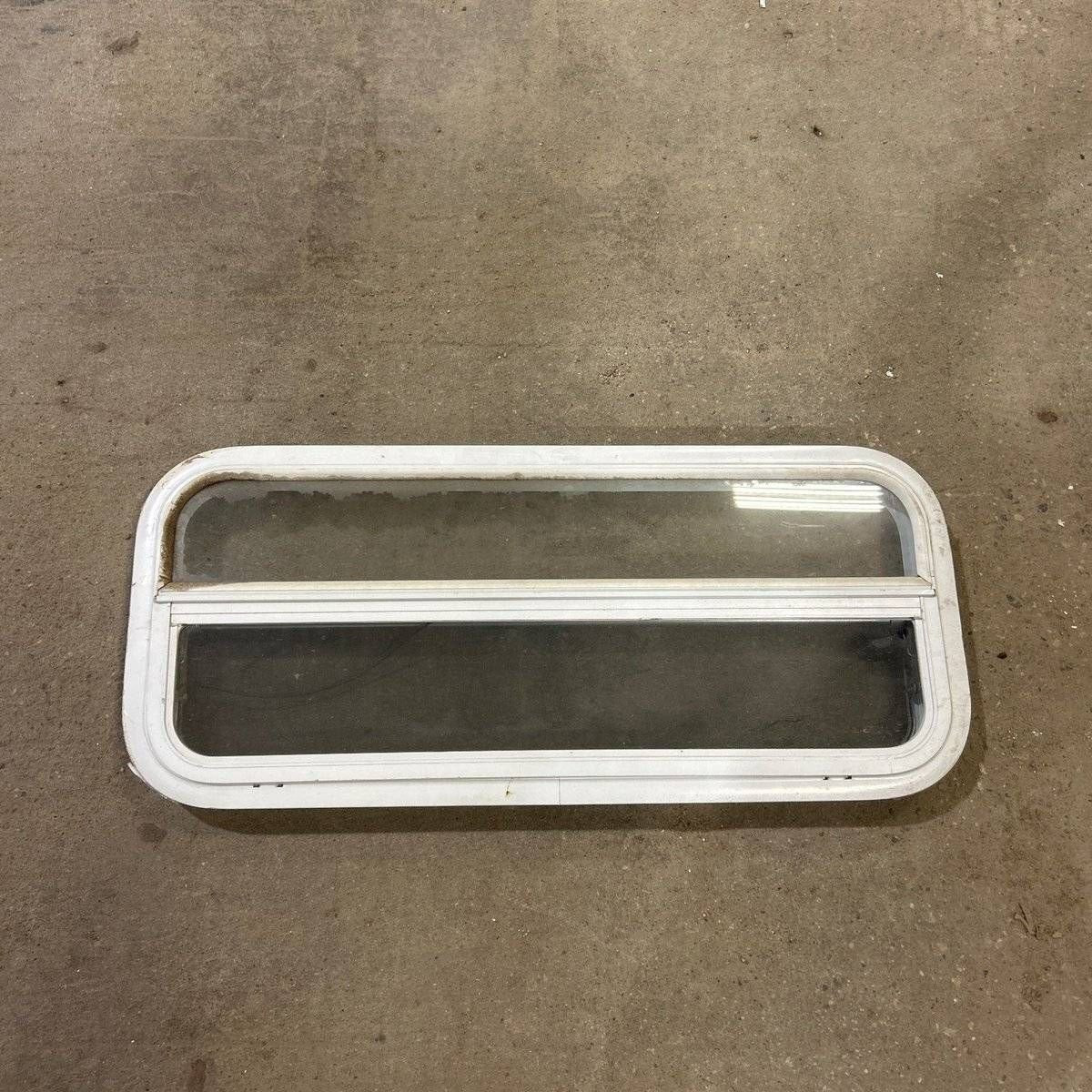 Used White Radius Opening Window - 35.5 X 14.5 X 2.0 - Young Farts RV Parts