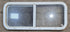 Used White Radius Opening Window : 36 1/4" W x 14 3/4" H x 1 3/4" D - Young Farts RV Parts