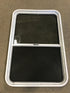 Used White Radius Opening Window : 39 1/2" W x 26 1/4" H x 2" D - Young Farts RV Parts