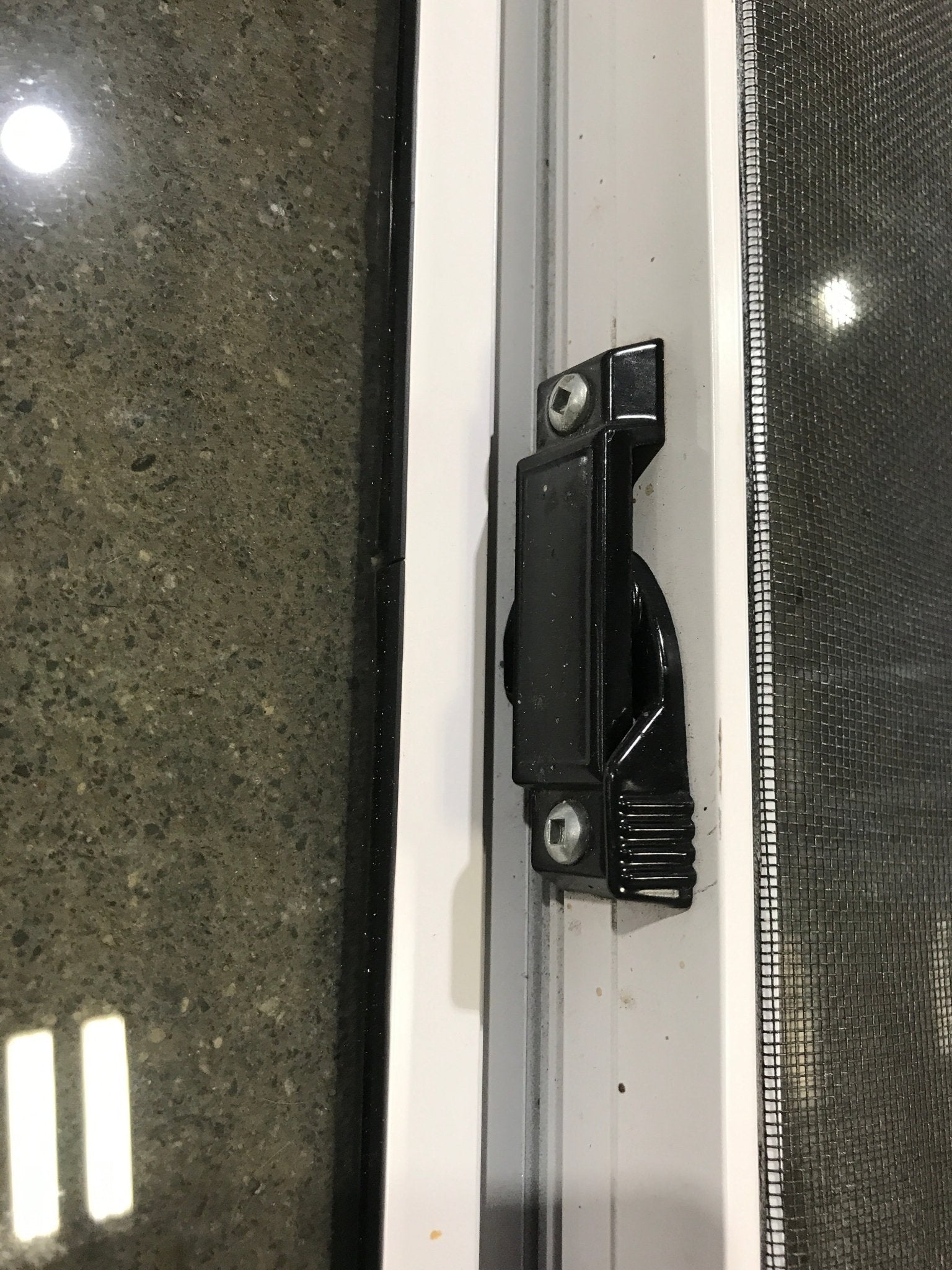 Used White Radius Opening Window : 39 1/2" W x 26 1/4" H x 2" D - Young Farts RV Parts