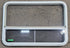 Used White Radius Opening Window : 41 1/4" W x 28 1/4" H x 1 7/8" D - Young Farts RV Parts
