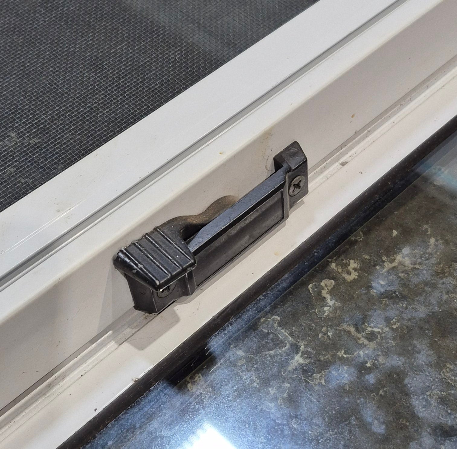 Used White Radius Opening Window : 41 1/4" W x 28 3/4" H x 1 7/8" D - Young Farts RV Parts