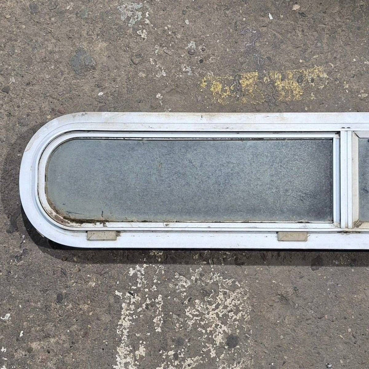 Used White Radius Opening Window - 42 1/2" X 7 1/2" X 2" - Young Farts RV Parts