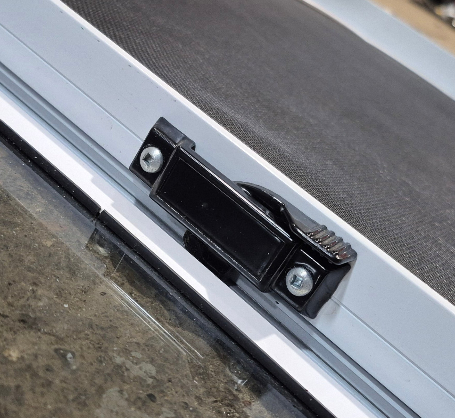 Used White Radius Opening Window : 42 1/4" W x 18 3/4" H x 1 7/8" D - Young Farts RV Parts