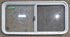 Used White Radius Opening Window : 45 1/4" W x 21 1/2" H x 1 5/8" D - Young Farts RV Parts