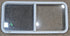 Used White Radius Opening Window : 45 1/4" W x 21 1/2" H x 1 7/8" D - Young Farts RV Parts