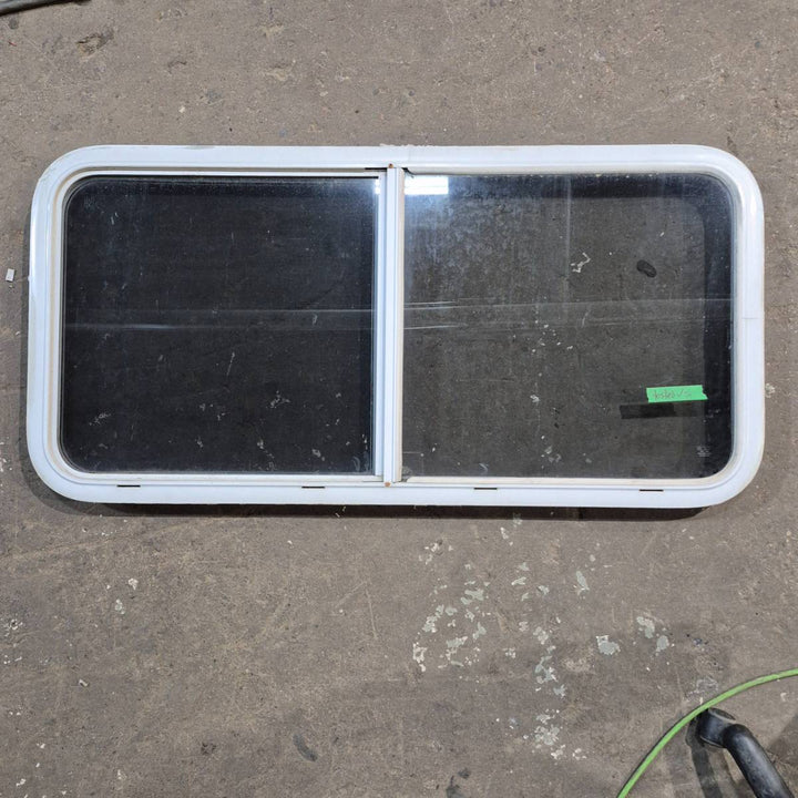 Used White Radius Opening Window - 45.25 X 21.25 X 1.75 - Young Farts RV Parts