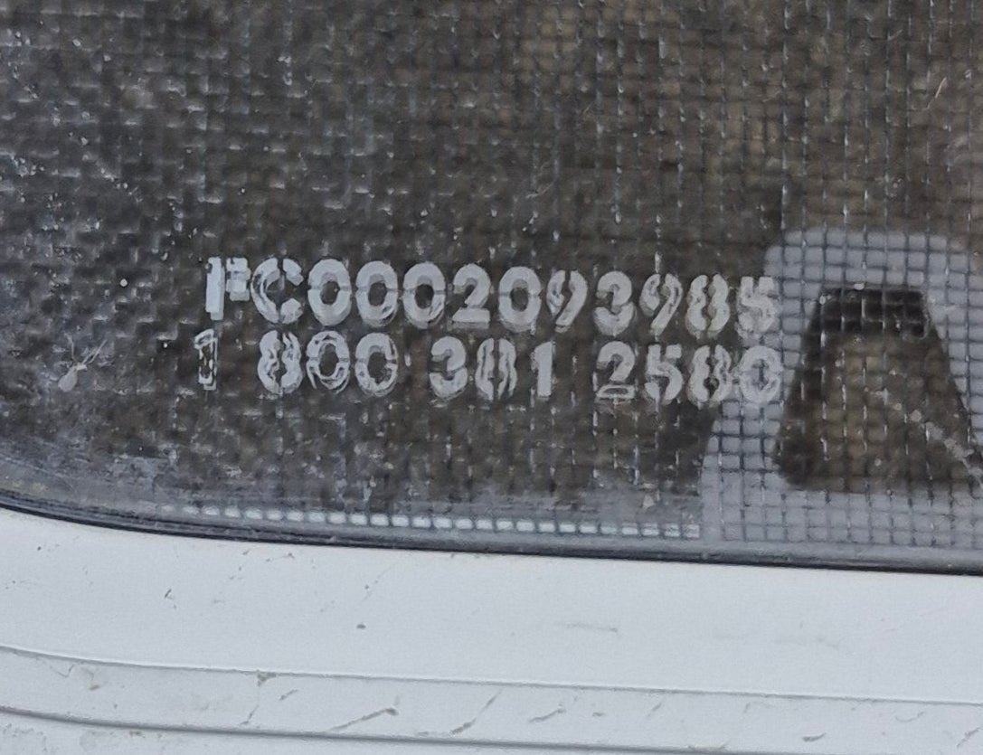 Used White Radius Opening Window : 47 1/2" W x 14 1/4" H x 1 1/4" D - Young Farts RV Parts