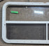 Used White Radius Opening Window : 47 1/2" W x 21 1/2" H x 1 1/2" D - Young Farts RV Parts
