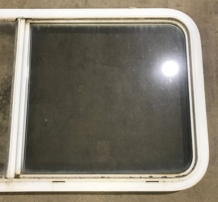 Used White Radius Opening Window : 47 1/2" W x 21 1/2" H x 1 7/8" D - Young Farts RV Parts