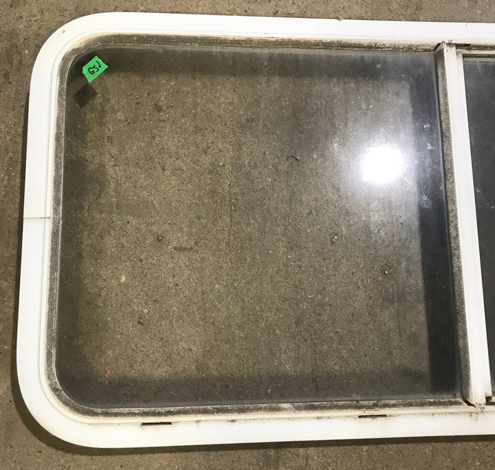 Used White Radius Opening Window : 47 1/2" W x 21 1/2" H x 1 7/8" D - Young Farts RV Parts