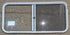 Used White Radius Opening Window : 47 1/2" W x 21 1/2" H x 1" D - Young Farts RV Parts