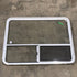 Used White Radius Opening Window : 47 1/2" W x 35 1/2" H x 2" D - Young Farts RV Parts
