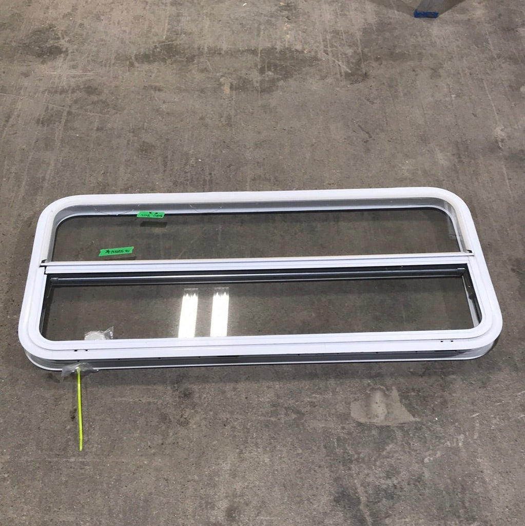Used White Radius Opening Window : 47 1/4" W x 21 1/4" H x 2" D - Young Farts RV Parts