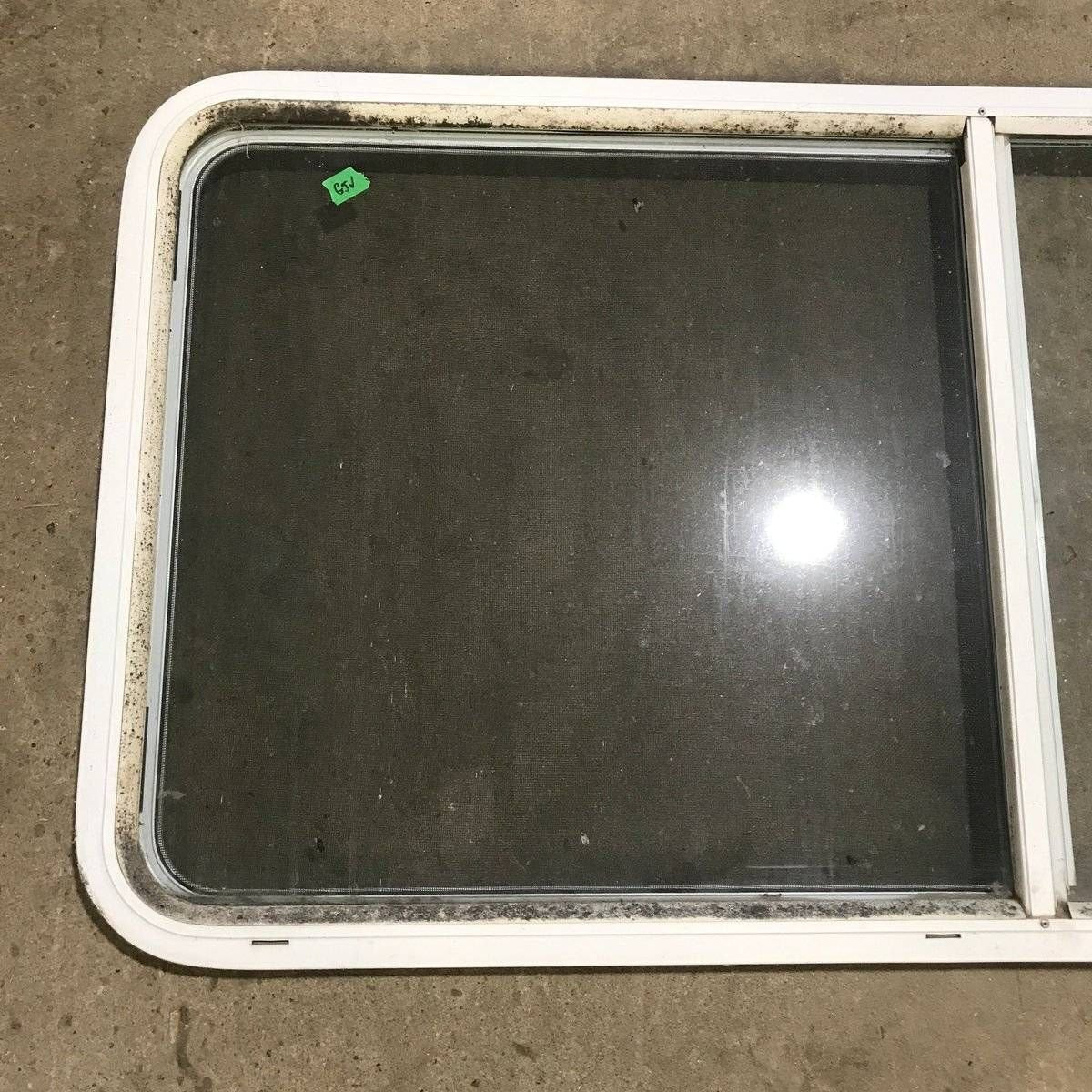 Used White Radius Opening Window - 54.5 X 25.5 X 1.875 - Young Farts RV Parts